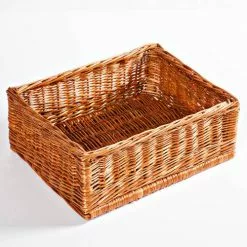 Cesto Vimini Rosso Rettangolare Basso 40x33x15h