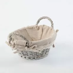 Paniere Tondo Vimini Grigio Pizzo
