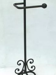 Porta Rotolo Ferro Battuto Forgiato Nero Brunito Da Terra