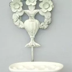 Porta Sapone Da Muro Anfora Ferro Bianco