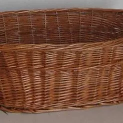 Cesto Ovale Vimini Rosso C/maniglie Cm 60