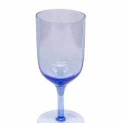 Bicchiere Calice Bollicine Azzurro Vetro 6 Pz