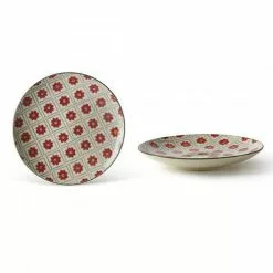 Piatto Dessert Fiore Rosso Collezione Althea