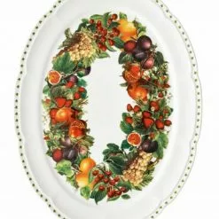 Vassoio Ovale Frutti Le Primizie Porcellana Cm40