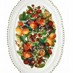Vassoio Ovale Frutti Le Primizie Porcellana Cm50