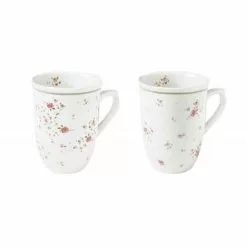 Tazza Mug Nonna Rosa Set 2 Pz Porcellana