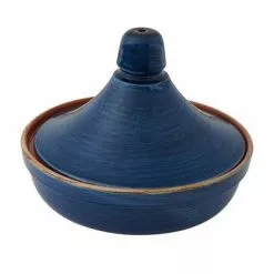 Taijne Tegame Terracotta Blu Da Fuoco Con Coperchio