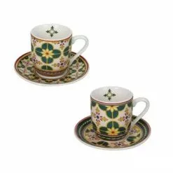 Tazzina Caffe Le Cementine Decoro In Fiore Set 2 Pz
