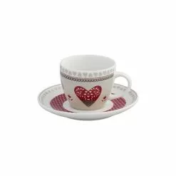 Tazzina Caffè Happy Day Cuori Rossi Set 4 Pz