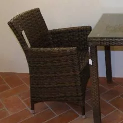 Poltrona Giardino Polyrattan Marrone Melange