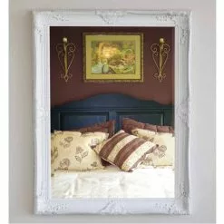 Specchio Barocco Legno Bianco 90x120