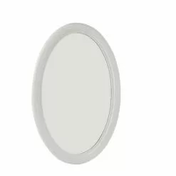 Specchio Legno Ovale Bianco 47x70