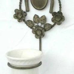 Porta Spazzolini Foglia Grigio