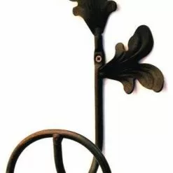 Attaccapanni Foglia A Muro 1 Gancio Ferro Battuto Forgiato Nero
