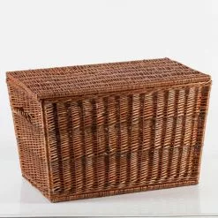 Baule Intrecciato Vimini Rosso