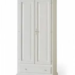 Armadio Legno Bianco Due Ante Con Cassetto