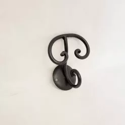 Attaccapanni A Muro Base Tonda Ferro Battuto Forgiato Nero Singolo