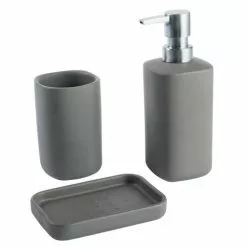 Accessori Bagno Modern 3pz Ceramica Grigio Antracite