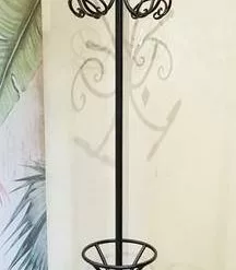 Appendiabiti Da Terra Ferro Nero Con P.ombrelli