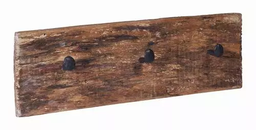 Appendiabiti Legno Rustico Vintage 3 Ganci A Chiodo