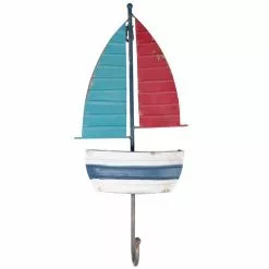 Appendiabiti Marinaro Barca Rossa Blu Metallo 1 Gancio