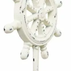 Appendiabiti Marinaro Timone Ghisa Bianco Da Parete 1 Gancio