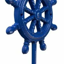 Appendiabiti Marinaro Timone Ghisa Blu Da Parete 1 Gancio