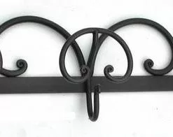 Attaccapanni Ferro Forgiato 3 Ganci Nero