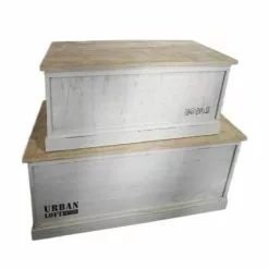 Baule Legno Bianco Top Naturale Home