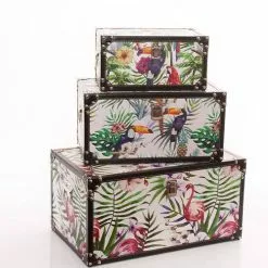 Baule Stampa Tropicale Ecopelle