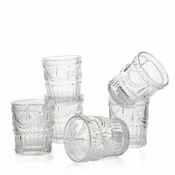 Bicchiere Acqua Festone Vetro Trasparente 6 Pz