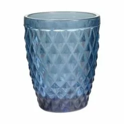Bicchiere Acqua Vetro Rombi Blu 6pz