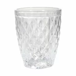 Bicchiere Acqua Vetro Rombi Trasparente 6pz