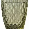 Bicchiere Acqua Vetro Rombi Verde 6pz