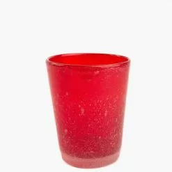 Bicchiere Vetro Bollicine Tonga Rosso 6pz