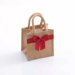 Borsina Juta Naturale Fiocco Rosso 15x15