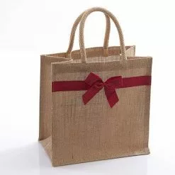 Borsina Juta Naturale Fiocco Rosso 25x25