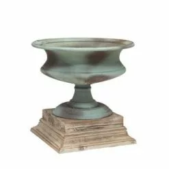 Cachepot Ferro Verde Anticato