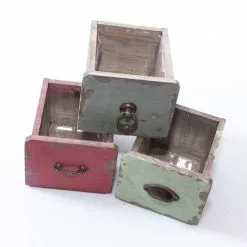 Cassetta Cassetto Legno Colorato 12x13x10h