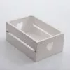 Cassetta Legno Bianco Abete Maniglie Cuore 22x15x9h