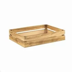 Cassetta Legno Naturale Fiammato Bassa 37x28x8h