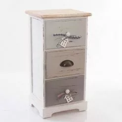 Cassettiera House Legno Grigio 3 Cassetti