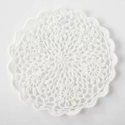 Sottopentola Uncinetto Cotone Bianco Cm 18