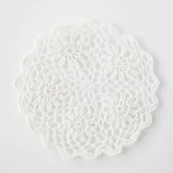 Sottopentola Uncinetto Cotone Bianco Cm 23