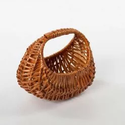 Cestino Ovale Vimini Con Manico Modello Gondolina Cm 18x12