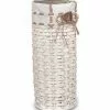 Cestino Portarotoli Bagno Rattan Bianco Fiocco Marrone