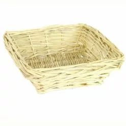 Cestino Quadrato Vimini Naturale 20x20x6,5h