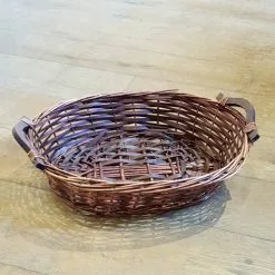 Cesto Confezione Ovale Vimini Noce Cm39x28