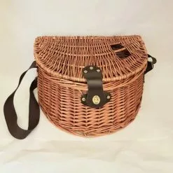 Cesto Funghi Basso Mezzotondo Con Buco Con Tracolla Tessuto