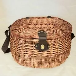 Cesto Funghi Vimini Bauletto Ovale Con Tracolla Regolabile